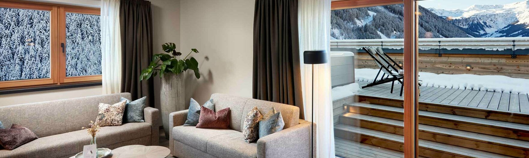 Ausblick aus dem Wohnzimmer im Penthouse