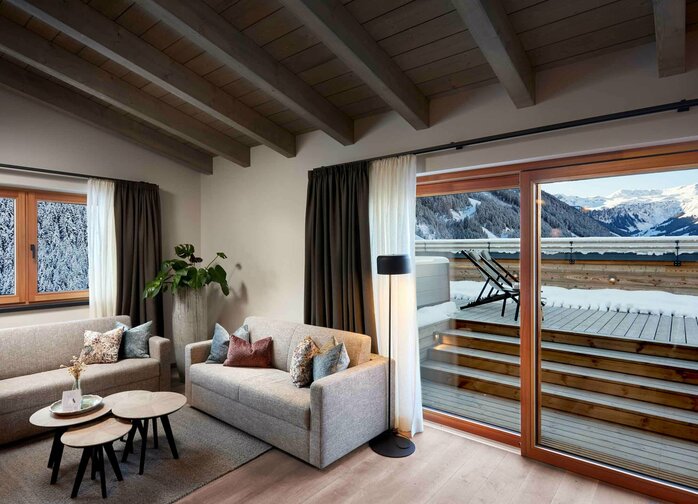 Ausblick aus dem Wohnzimmer im Penthouse