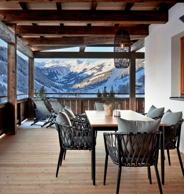 Die Terrasse in den Mei.Berg Appartements
