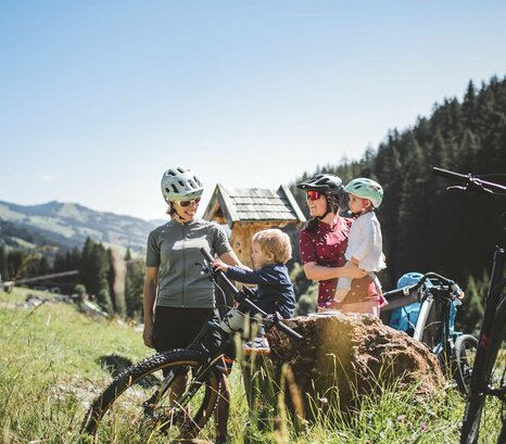 Familie beim Radausflug
