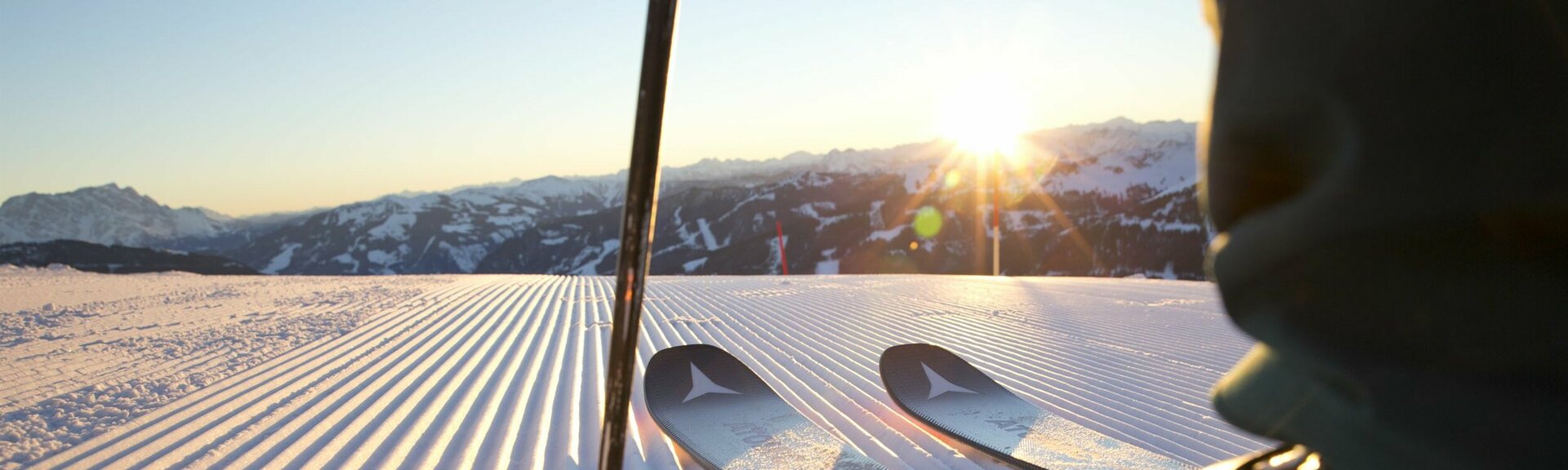 Nahaufnahme Skifahrer